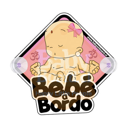 Letrero Bebé a Bordo Yoga niña