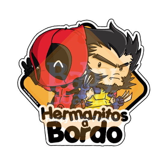 Letrero Bebé a Bordo BabyDeadpool y BabyWolverine