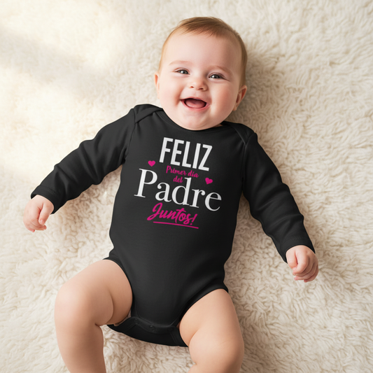 Body Bebé Feliz primer día del Padre juntos - L/Fucsia