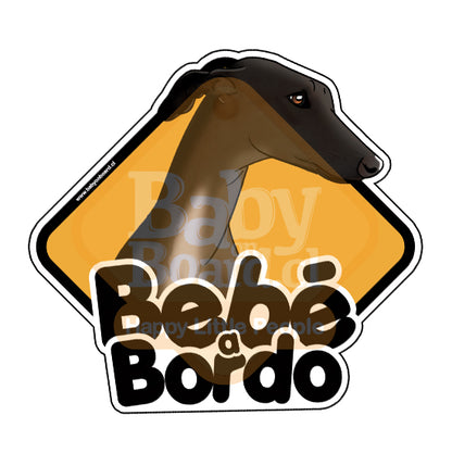 Letrero Bebé a Bordo, Galgo a Bordo - Negro