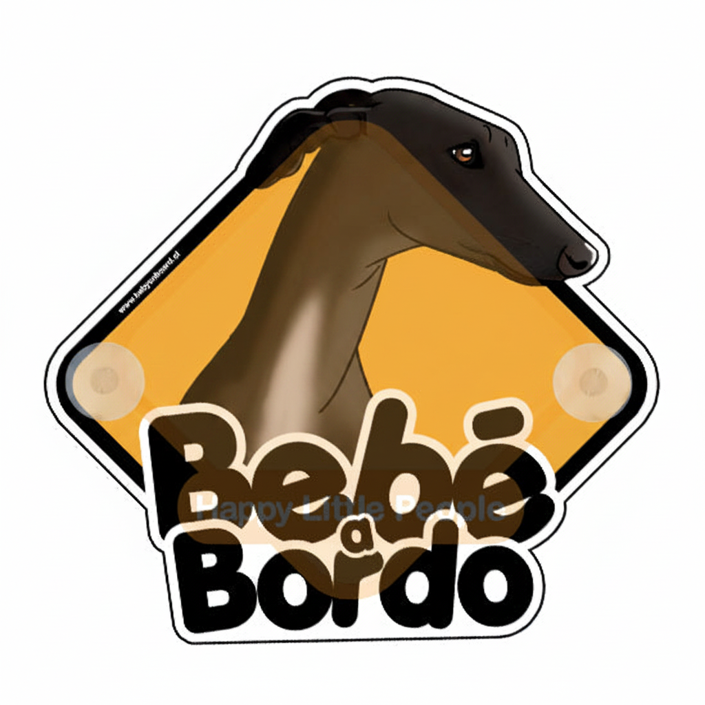 Galgo a Bordo con chupones - negro