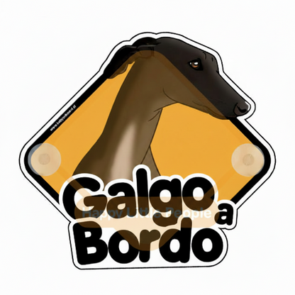 Galgo a Bordo con chupones - negro