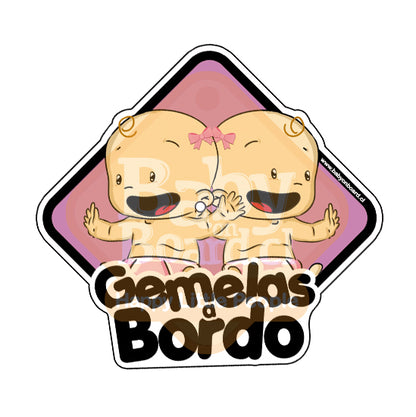 Letrero Gemelas a Bordo