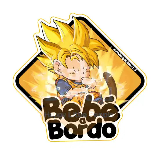 Letrero Bebé a Bordo Baby Goku Super Saiyajin Adhesivo