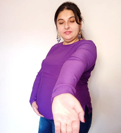 Polera Lactancia Morada M/Larga