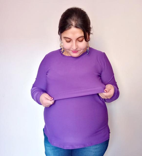Polera Lactancia Morada M/Larga