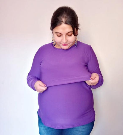 Polera Lactancia Morada M/Larga