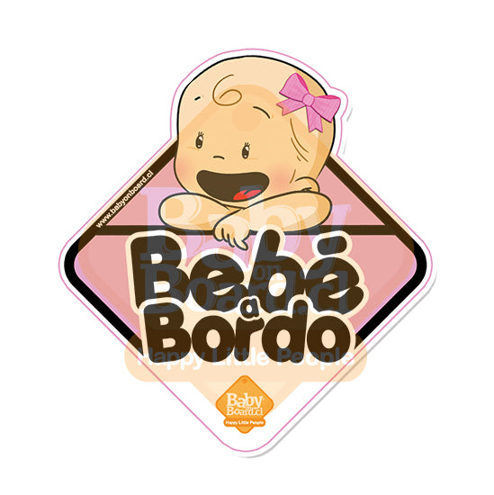 Letrero Bebé a Bordo Niña - Bebé Logo Adhesivo