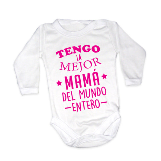 91B.- Body Bebé Tengo la mejor mamá - rosado