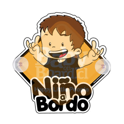 Letrero Bebé a Bordo Niño Rockero