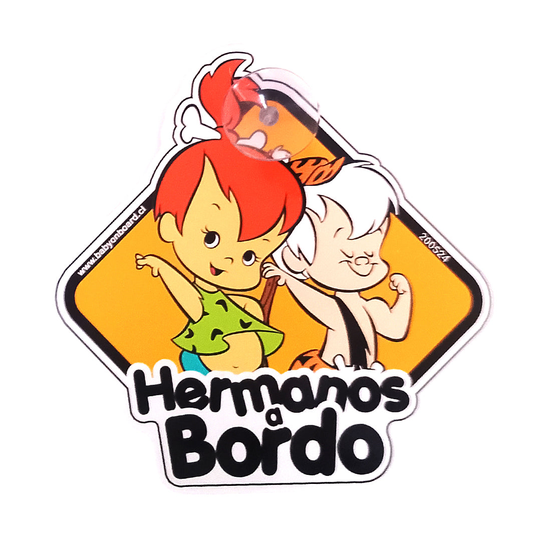 Letrero "prototipo" ventosa, hermanos BamBan y Pebbels