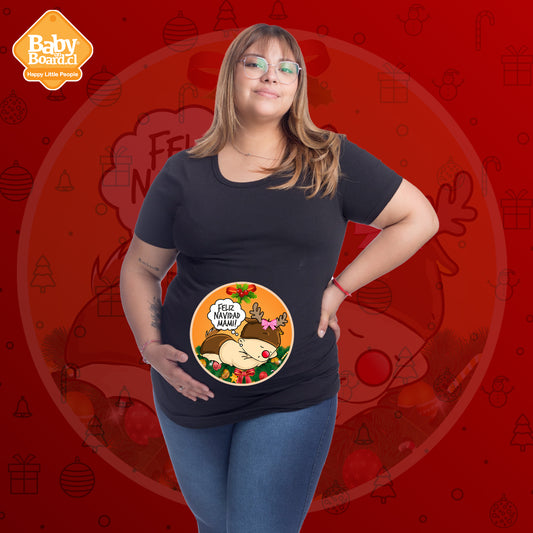 Polera Embarazada Navidad Reno niña