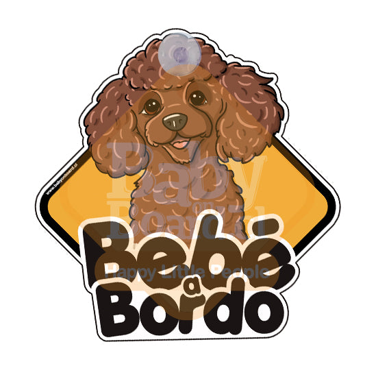 Letrero Bebé a Bordo, Poodle  a Bordo - Café