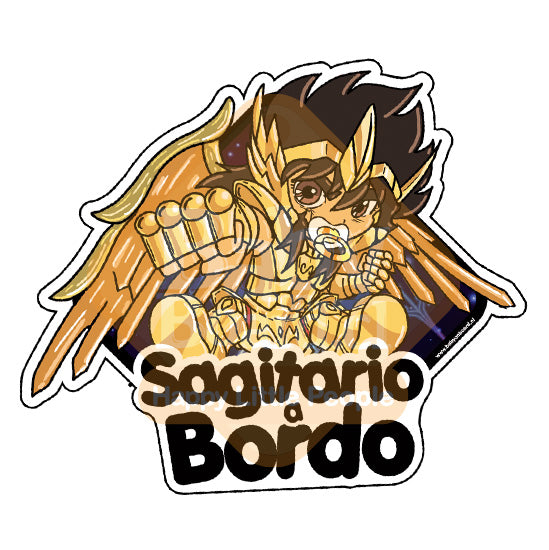 Letrero Bebé a Bordo BabySagitario - Caballeros del Zodiaco