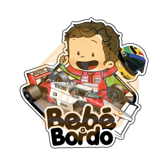 Letrero Bebé a Bordo, Senna F1 (caja 6 unidades)