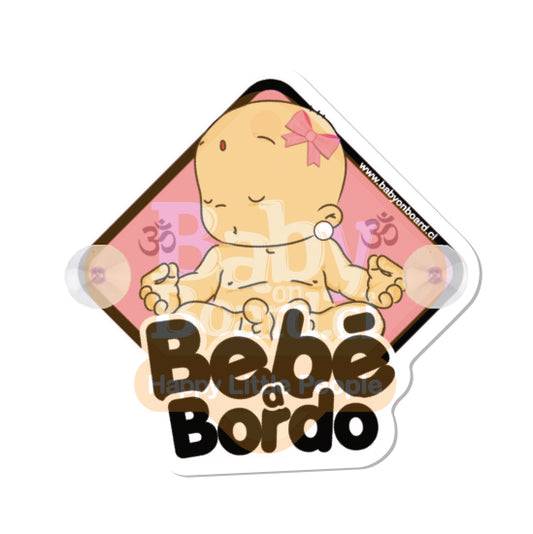 Letrero Bebé a Bordo Chupones Yoga niña