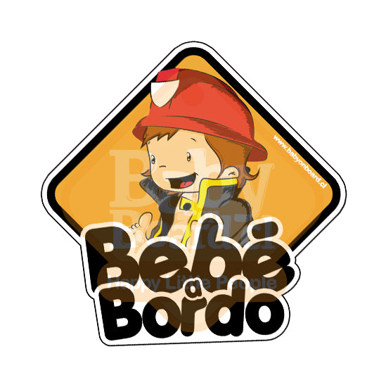Letrero Bebé a Bordo Bombera (caja 6 unidades)