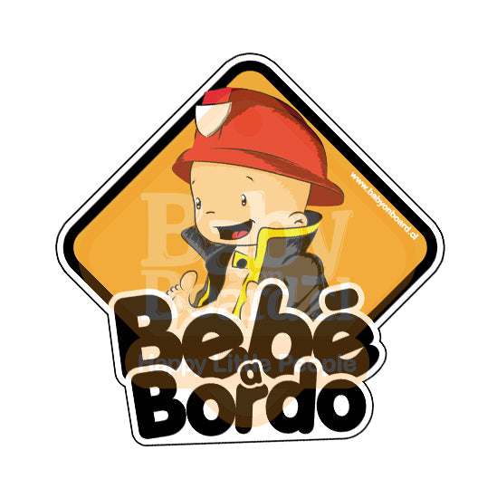 letrero Bebé a Bordo Bombero (caja 6 unidades)