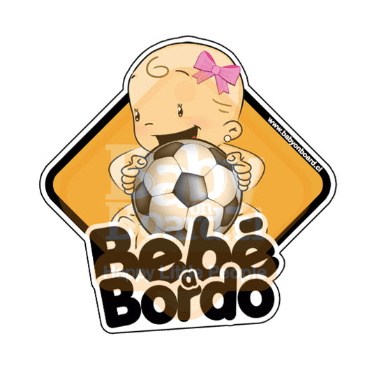 OFERTA - Letrero Bebé a Bordo Fútbol Niña