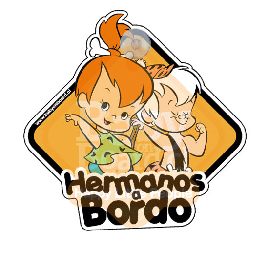 #082-B Letrero Auto BabyPebbles - BabyBamBam HERMANOS