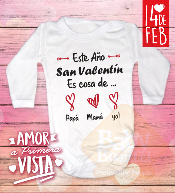 Body Bebe San Valentín es cosa de papá - mamá - yo