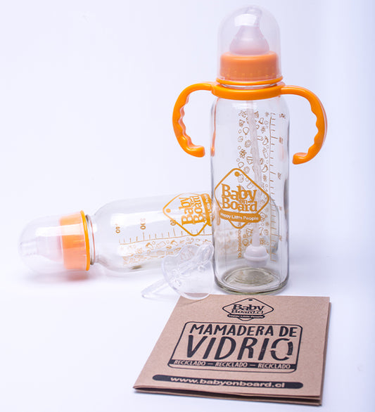 Kit de 2 Mamaderas de Vidrio 240 ML