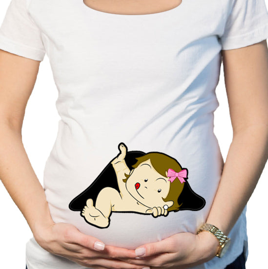 #114.- Polera Embarazada Pie niña
