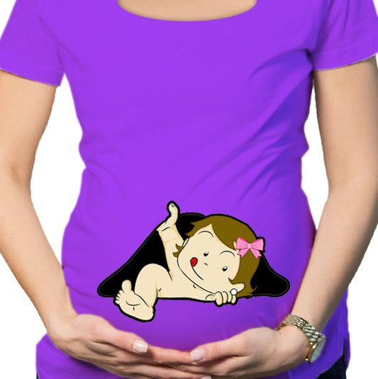 #114.- Polera Embarazada Pie niña