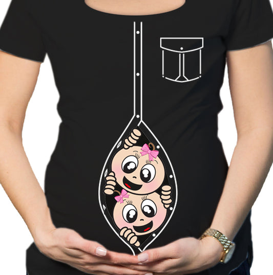 #027.- Polera Embarazada Botón Gemelas