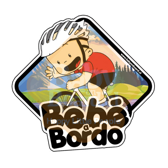 Letrero Bebé a Bordo Ciclista Ruta Adhesivo