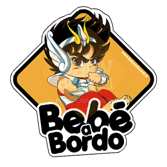 Letrero Bebé a Bordo BabySeiya - Caballeros del Zodiaco